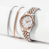  Shop Authentic Michael Kors Lexington Three-Hand White Dial Two Tone Steel Strap Watch for Women - MK4817 - Luxxuri