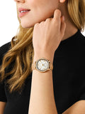  Shop Authentic Michael Kors Sage Three-Hand Mother of Pearl White Dial Brown Leather Strap Watch for Women - MK4819 - Luxxuri