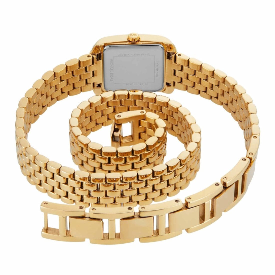  Shop Authentic Michael Kors Emery Pave Double Wrap White Dial Gold Steel Strap Watch for Women - MK4833 - Luxxuri