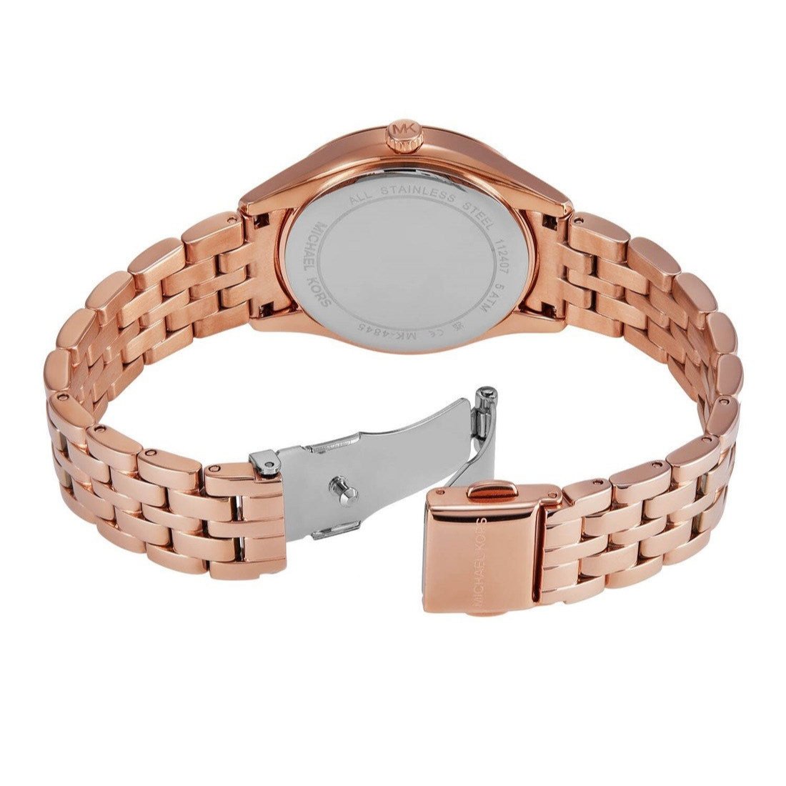 Michael Kors Harlowe Three-Hand Rose Gold Dial Rose Gold Steel Strap Watch for Women - MK4845