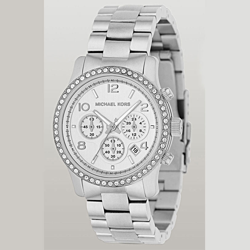  Shop Authentic Michael Kors Brinkley Silver Dial with Diamonds Silver Steel Strap Watch for Women - MK5083 - Luxxuri