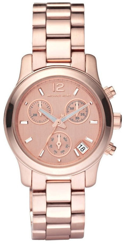  Shop Authentic Michael Kors Runway Chronograph Rose Gold Dial Rose Gold Steel Strap Watch for Women - MK5430 - Luxxuri