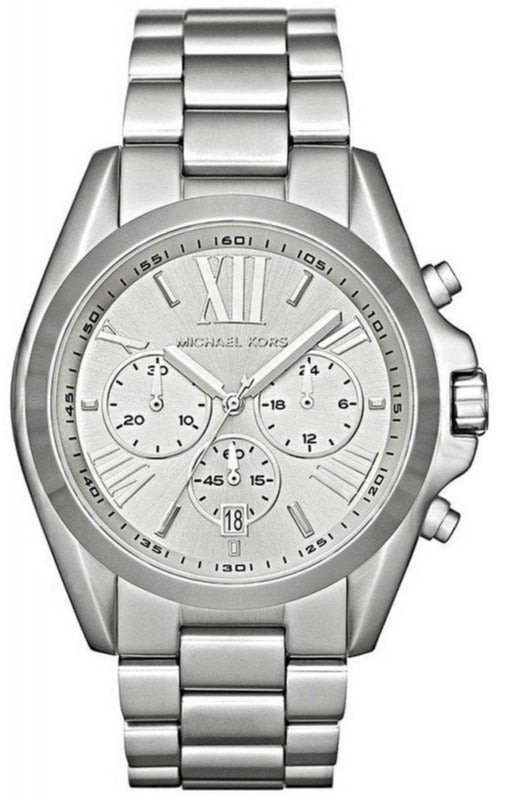  Shop Authentic Michael Kors Bradshaw Silver Dial Silver Steel Strap Watch for Men - MK5535 - Luxxuri