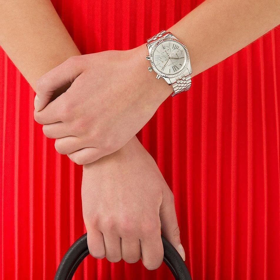  Shop Authentic Michael Kors Lexington Silver Dial Silver Steel Strap Watch for Women - MK5555 - Luxxuri