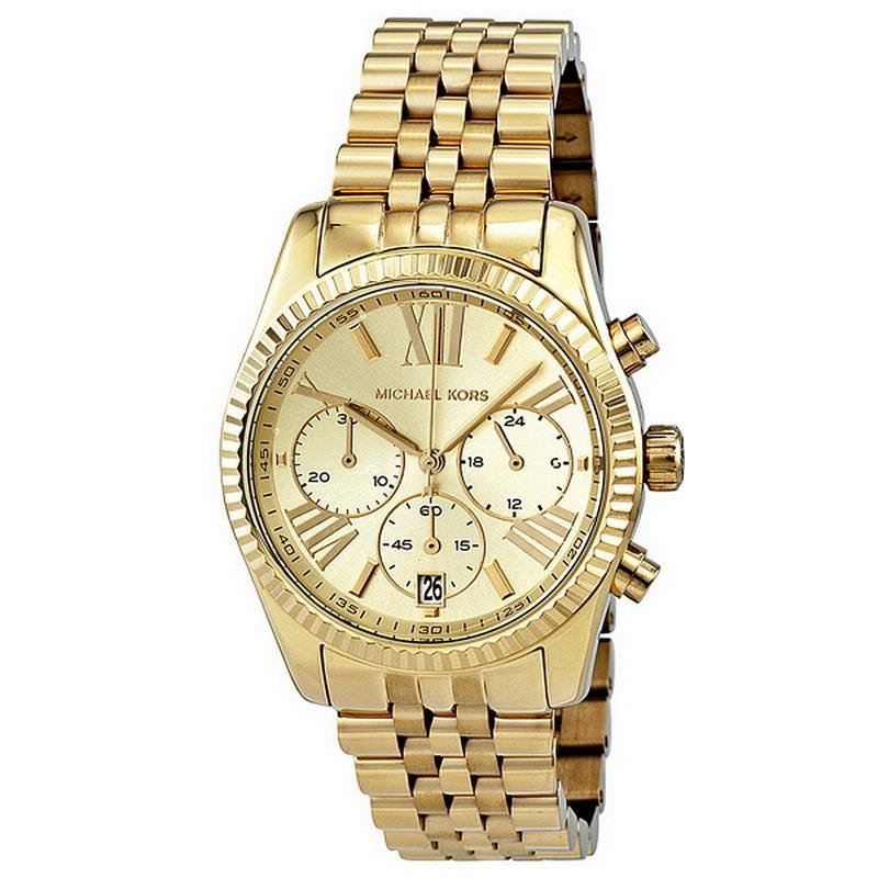  Shop Authentic Michael Kors Lexington Chronograph Gold Dial Gold Steel Strap Watch for Women - MK5556 - Luxxuri