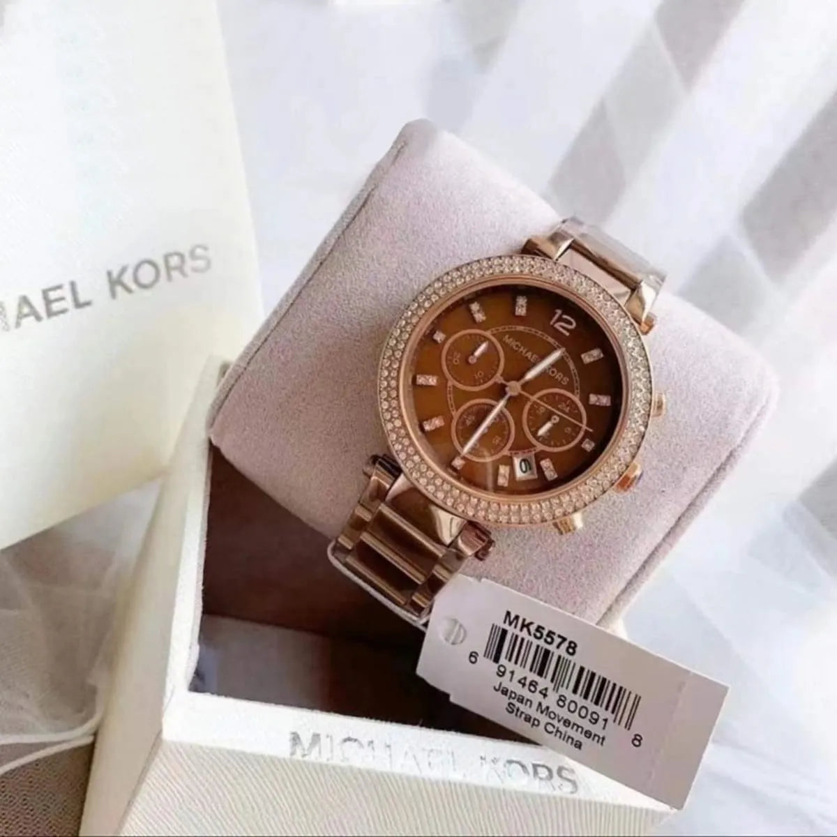  Shop Authentic Michael Kors Parker Chronograph Brown Dial Brown Steel Strap Watch For Women - MK5578 - Luxxuri