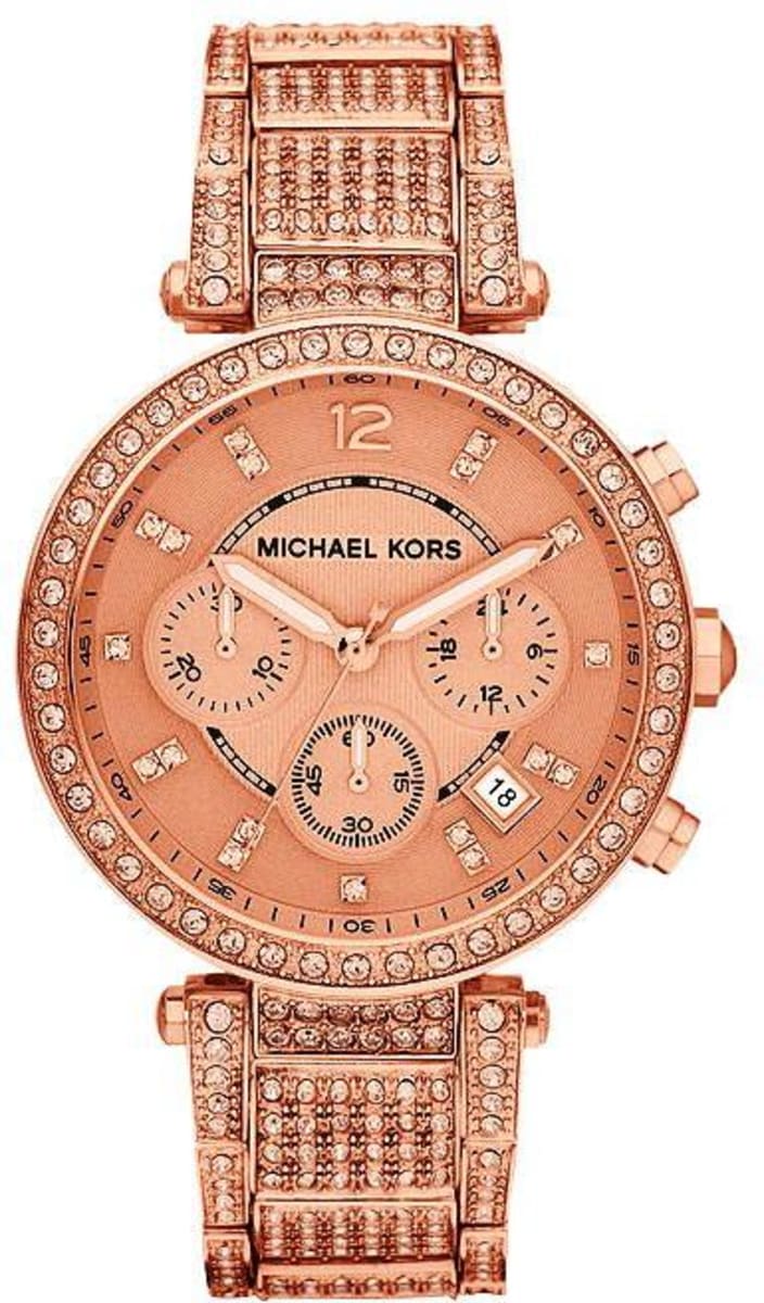  Shop Authentic Michael Kors Uptown Glam Parker Chronograph Rose Gold Dial Steel Strap Watch for Women - MK5663 - Luxxuri