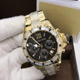  Shop Authentic Michael Kors Everest Chronograph Black Dial Gold Steel Strap Watch For Women - MK5828 - Luxxuri