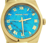  Shop Authentic Michael Kors Channing Turquoise Dial Gold Steel Strap Watch For Women - MK5894 - Luxxuri