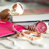  Shop Authentic Michael Kors Runway Pink Dial Rose Gold Steel Strap Watch for Women - MK5931 - Luxxuri