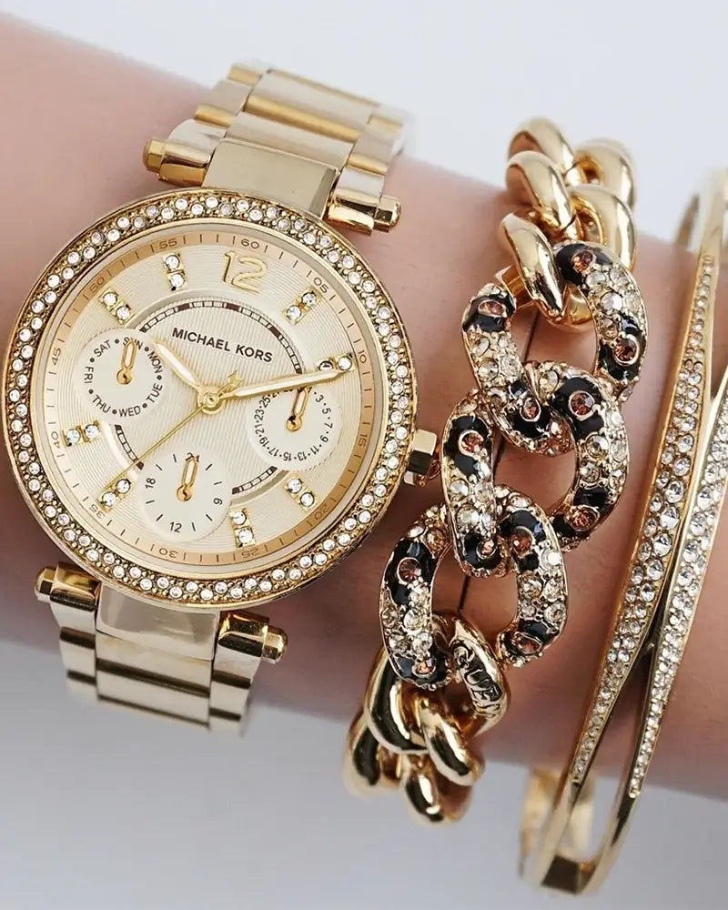  Shop Authentic Michael Kors Parker White Dial Gold Steel Strap Watch for Women - MK6056 - Luxxuri