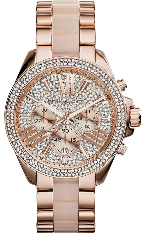  Shop Authentic Michael Kors Wren Crystals Rose Gold Dial Rose Gold Steel Strap Watch for Women - MK6096 - Luxxuri