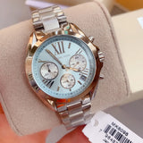  Shop Authentic Michael Kors Bradshaw Chronograph Blue Dial Silver Steel Strap Watch For Women - MK6098 - Luxxuri