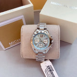  Shop Authentic Michael Kors Bradshaw Chronograph Blue Dial Silver Steel Strap Watch For Women - MK6098 - Luxxuri