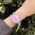  Shop Authentic Michael Kors Parker Chronograph Pink Dial Silver Steel Strap Watch For Women - MK6105 - Luxxuri