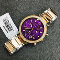  Shop Authentic Michael Kors Parker Chronograph Purple Dial Two Tone Steel Strap Watch For Women - MK6108 - Luxxuri