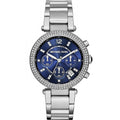  Shop Authentic Michael Kors Parker Chronograph Blue Dial Silver Steel Strap Watch for Women - MK6117 - Luxxuri