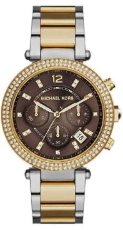  Shop Authentic Michael Kors Parker Chronograph Brown Dial Two Tone Steel Strap Watch for Women - MK6118 - Luxxuri
