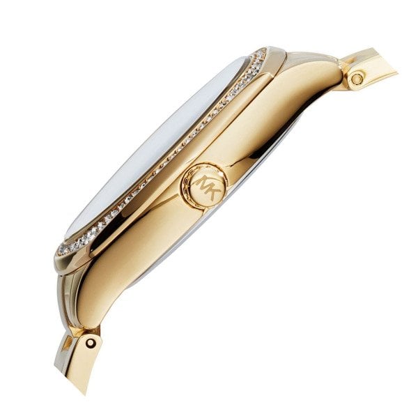  Shop Authentic Michael Kors Byrn Quartz Gold Dial Gold Steel Strap Watch For Women - MK6134 - Luxxuri