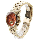  Shop Authentic Michael Kors Runway Chronograph Orange Dial Gold Steep Strap Watch For Women - MK6162 - Luxxuri