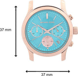  Shop Authentic Michael Kors Runway Chronograph Turquoise Dial Rose Gold Steel Strap Watch For Women - MK6164 - Luxxuri