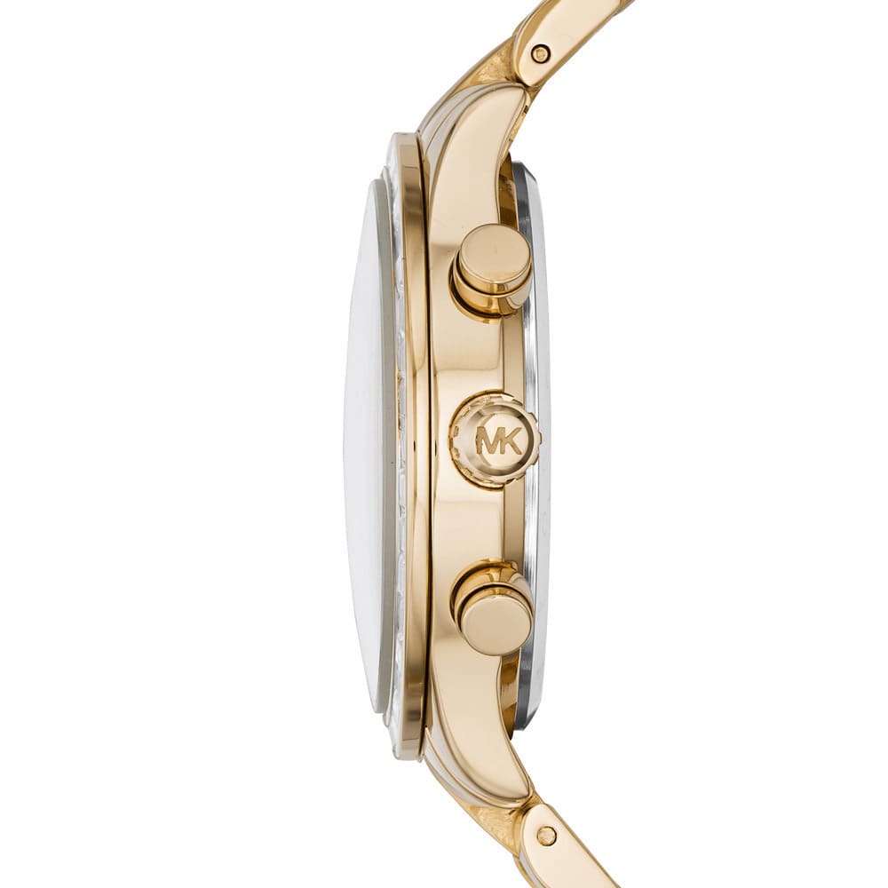 Michael Kors Brinkley Diamonds Gold Dial Gold Steel Strap Watch for Women - MK6187