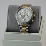  Shop Authentic Michael Kors Brinkley Chronograph Silver Dial Two Tone Steel Strap Watch for Women - MK6188 - Luxxuri