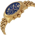  Shop Authentic Michael Kors Lexington Chronograph Blue Dial Gold Steel Strap Watch For Women - MK6206 - Luxxuri