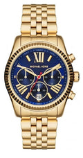  Shop Authentic Michael Kors Lexington Chronograph Blue Dial Gold Steel Strap Watch For Women - MK6206 - Luxxuri