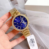  Shop Authentic Michael Kors Parker Chronograph Blue Dial Gold Steel Strap Watch For Women - MK6262 - Luxxuri