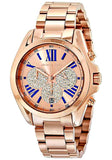  Shop Authentic Michael Kors Bradshaw Chronograph Rose Gold Dial Rose Gold Steel Strap Watch For Women - MK6321 - Luxxuri
