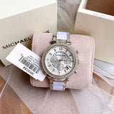  Shop Authentic Michael Kors Parker Chronograph Silver Dial Silver Steel Strap Watch For Women - MK6354 - Luxxuri