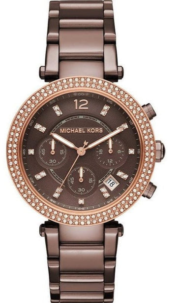  Shop Authentic Michael Kors Parker Analog Quartz Brown Dial Brown Steel Strap Watch For Women - MK6378 - Luxxuri