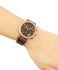  Shop Authentic Michael Kors Parker Analog Quartz Brown Dial Brown Steel Strap Watch For Women - MK6378 - Luxxuri