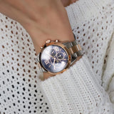  Shop Authentic Michael Kors Bradshaw Chronograph Blue Dial Two Tone Steel Strap Watch For Women - MK6389 - Luxxuri