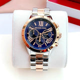  Shop Authentic Michael Kors Bradshaw Chronograph Blue Dial Two Tone Steel Strap Watch For Women - MK6389 - Luxxuri