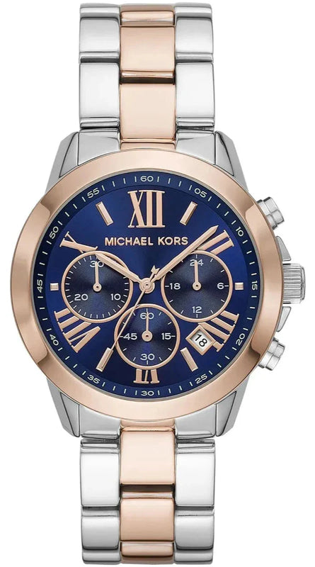  Shop Authentic Michael Kors Bradshaw Chronograph Blue Dial Two Tone Steel Strap Watch For Women - MK6389 - Luxxuri
