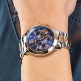  Shop Authentic Michael Kors Bradshaw Chronograph Blue Dial Two Tone Steel Strap Watch For Women - MK6389 - Luxxuri