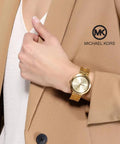  Shop Authentic Michael Kors Garner Quartz Gold Dial Gold Steel Strap Watch For Women - MK6408 - Luxxuri