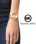  Shop Authentic Michael Kors Garner Quartz Rose Gold Dial Rose Gold Steel Strap Watch For Women - MK6409 - Luxxuri