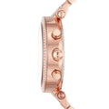 Michael Kors Parker Chronograph Purple Dial Rose Gold Steel Strap Watch For Women - MK6417