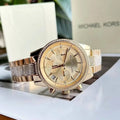  Shop Authentic Michael Kors Ritz Chronograph Gold Dial Gold Steel Strap Watch For Women - MK6484 - Luxxuri