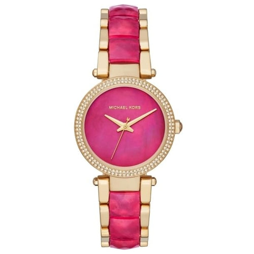  Shop Authentic Michael Kors Parker Pink Mother of Pearl Dial Two Tone Steel Strap Watch for Women - MK6490 - Luxxuri