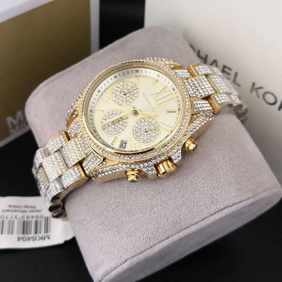  Shop Authentic Michael Kors Mini Bradshaw Crystals Gold Dial Gold Steel Strap Watch For Women - MK6494 - Luxxuri