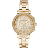  Shop Authentic Michael Kors Sofie Chronograph Quartz Gold Dial Gold Steel Strap Watch For Women - MK6559 - Luxxuri