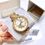  Shop Authentic Michael Kors Sofie Chronograph Quartz Gold Dial Gold Steel Strap Watch For Women - MK6559 - Luxxuri