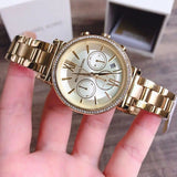  Shop Authentic Michael Kors Sofie Chronograph Quartz Gold Dial Gold Steel Strap Watch For Women - MK6559 - Luxxuri