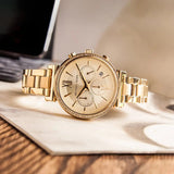  Shop Authentic Michael Kors Sofie Chronograph Quartz Gold Dial Gold Steel Strap Watch For Women - MK6559 - Luxxuri
