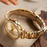  Shop Authentic Michael Kors Sofie Chronograph Quartz Gold Dial Gold Steel Strap Watch For Women - MK6559 - Luxxuri