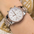  Shop Authentic Michael Kors Ritz Chronograph White Dial Two Tone Steel Strap Watch For Women - MK6651 - Luxxuri
